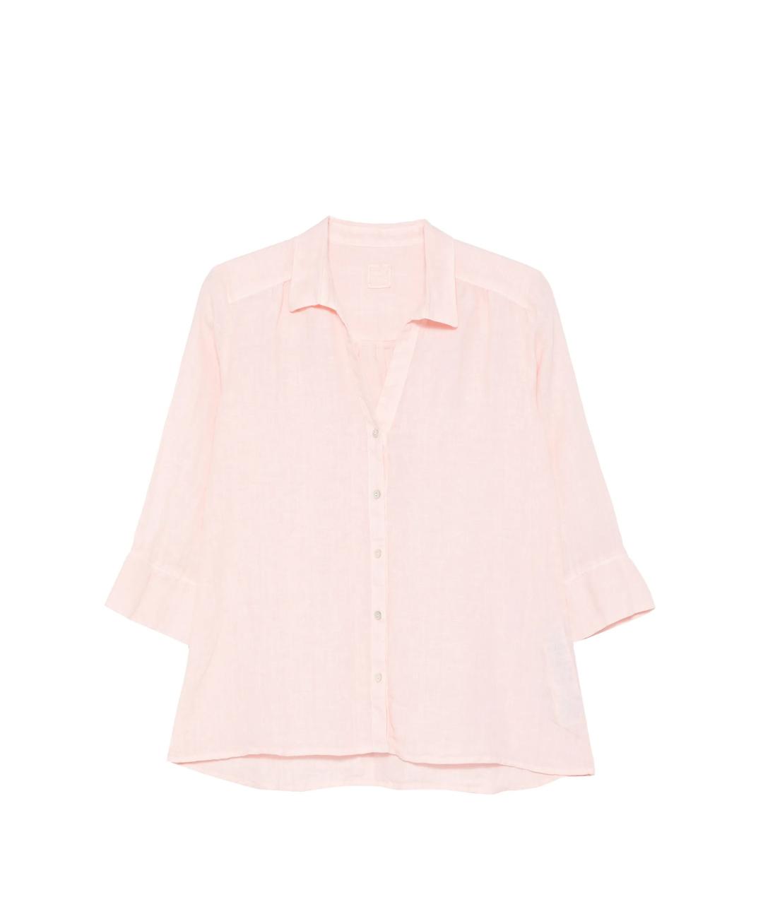 120% LINO Розовая льняная рубашка, фото 4