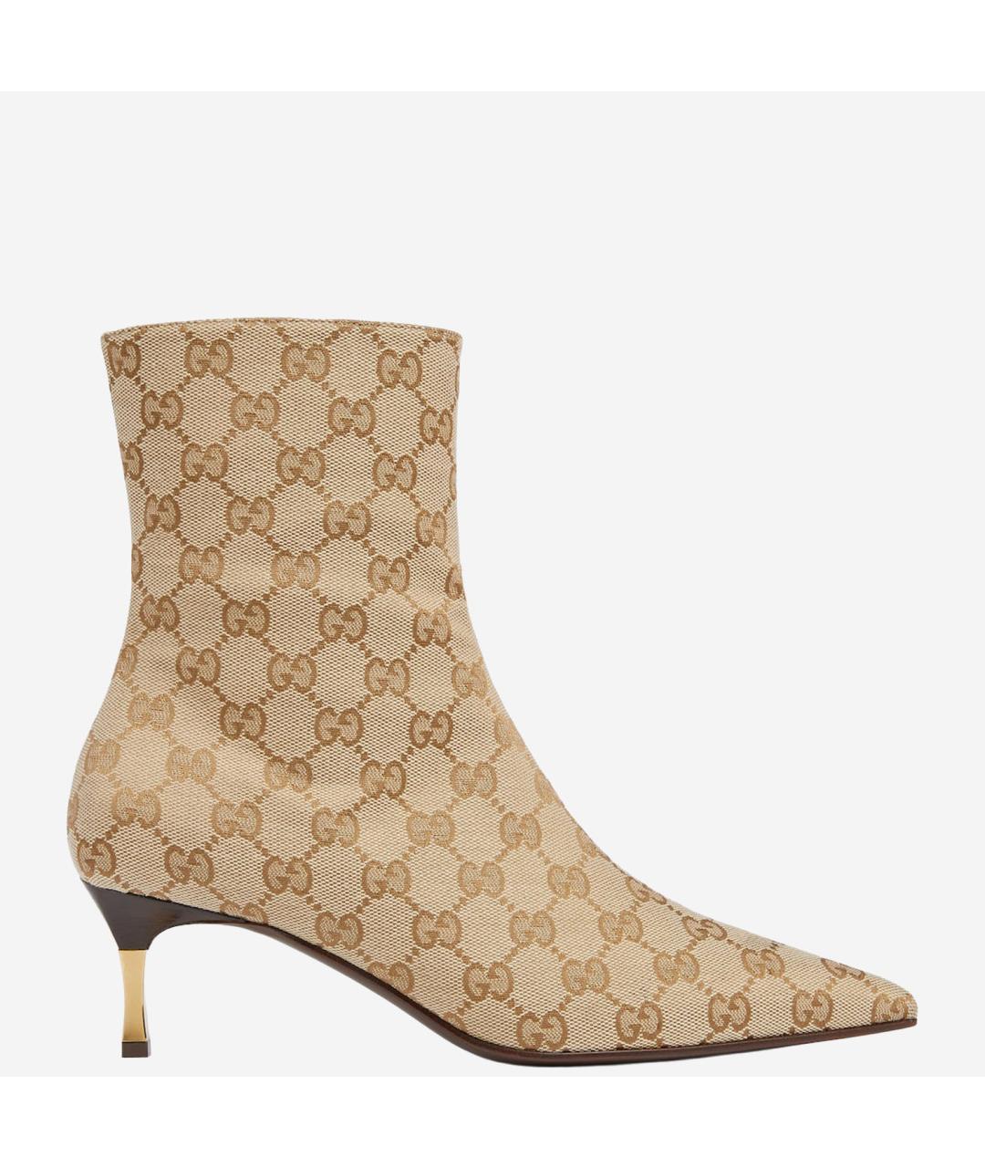 GUCCI Бежевые текстильные полусапоги, фото 5