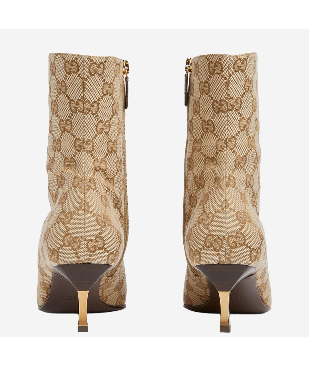 GUCCI Бежевые текстильные полусапоги, фото 3