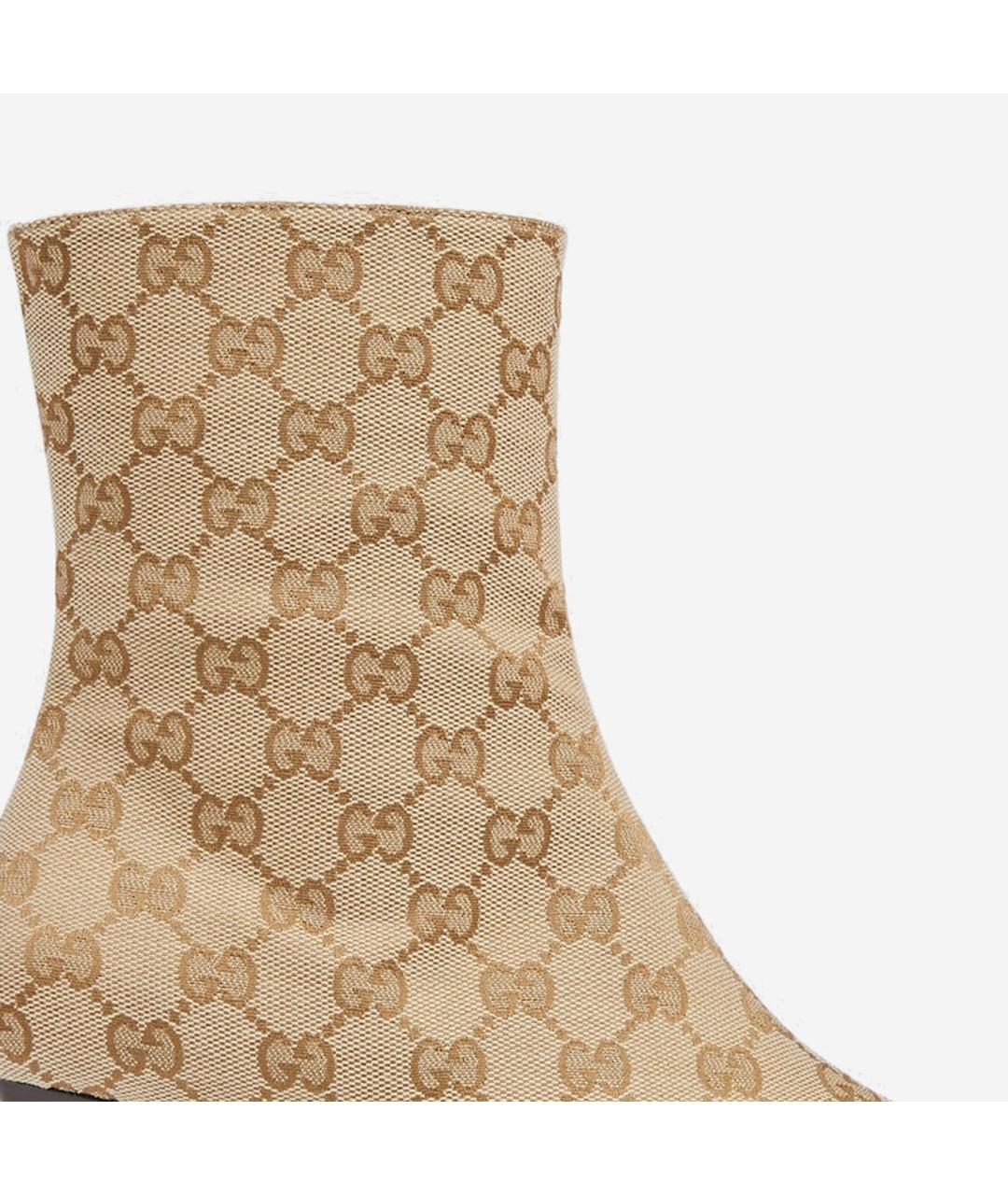 GUCCI Бежевые текстильные полусапоги, фото 4