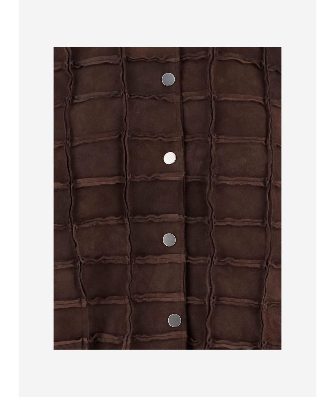 NICCOLO PASQUALETTI Коричневое кожаное пальто, фото 3