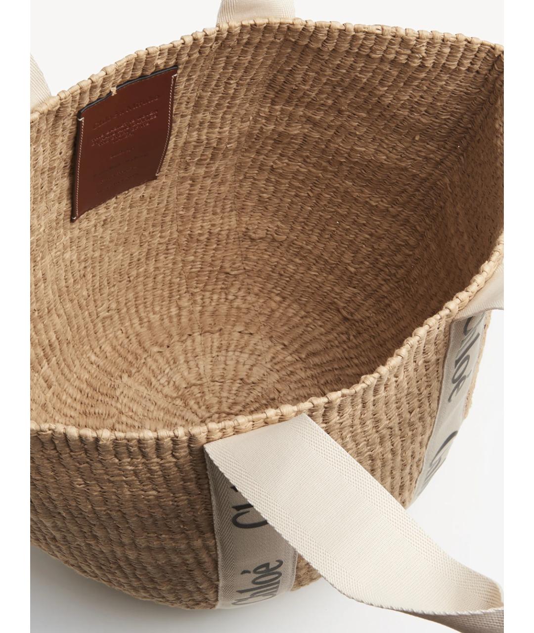 CHLOE Бежевая пелетеная сумка тоут, фото 6