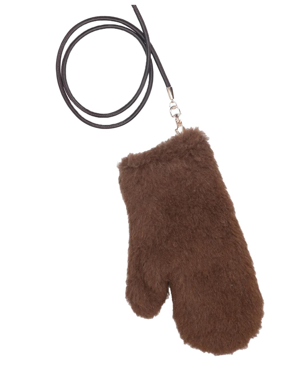 MAX MARA Коричневые шерстяные варежки, фото 2