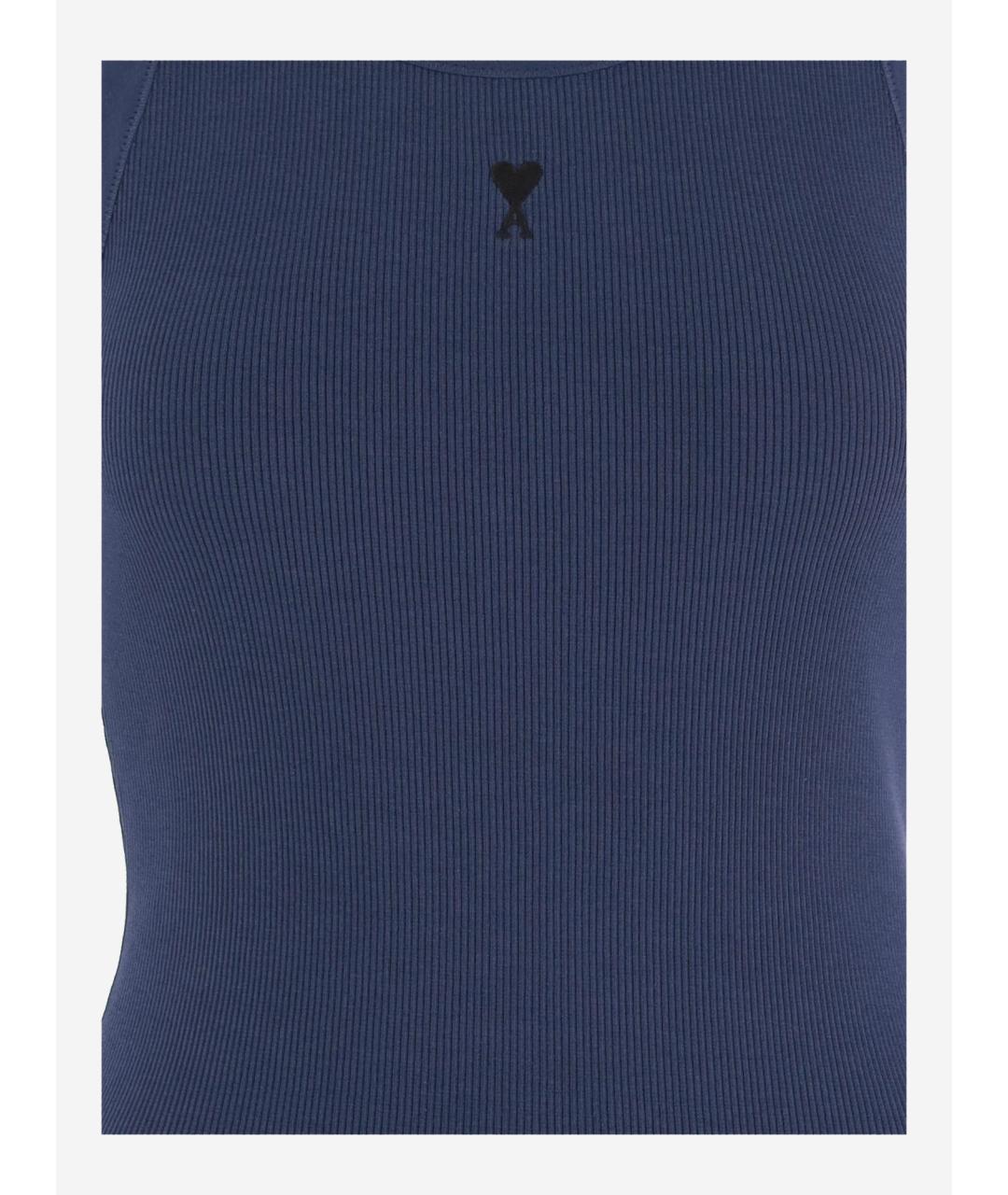 Ami Paris Синяя хлопковая майка, фото 3