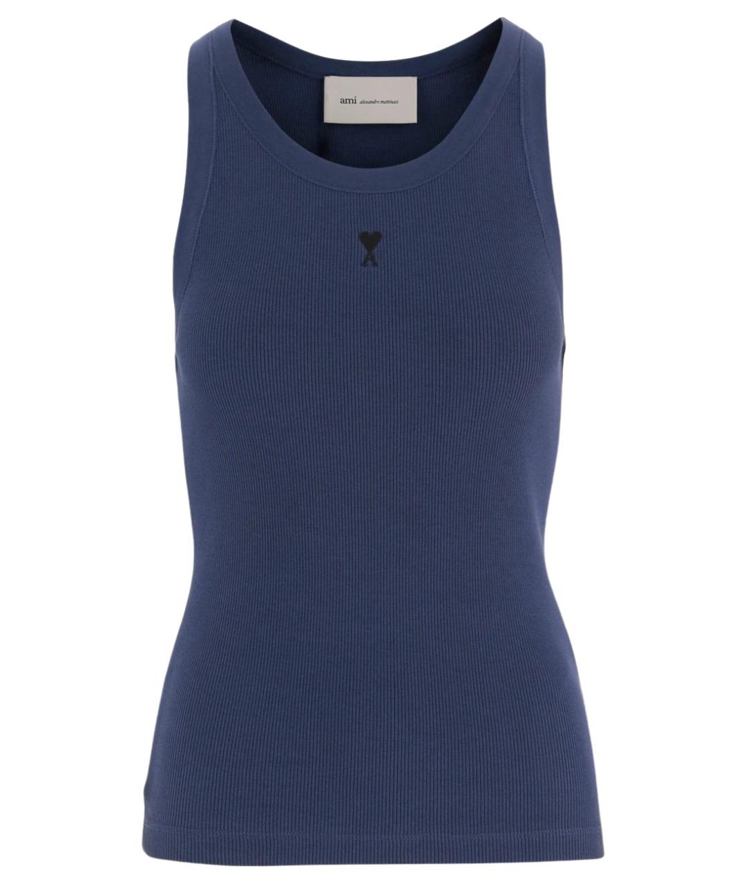 Ami Paris Синяя хлопковая майка, фото 1