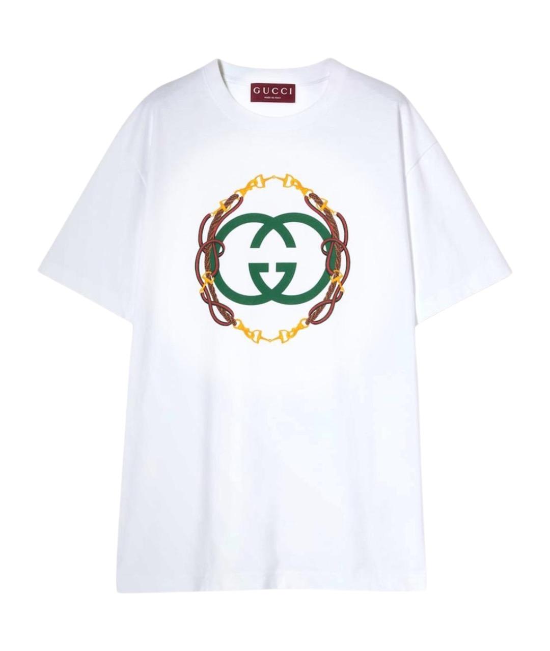 GUCCI Белая хлопковая футболка, фото 1