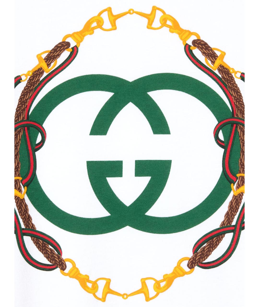 GUCCI Белая хлопковая футболка, фото 3