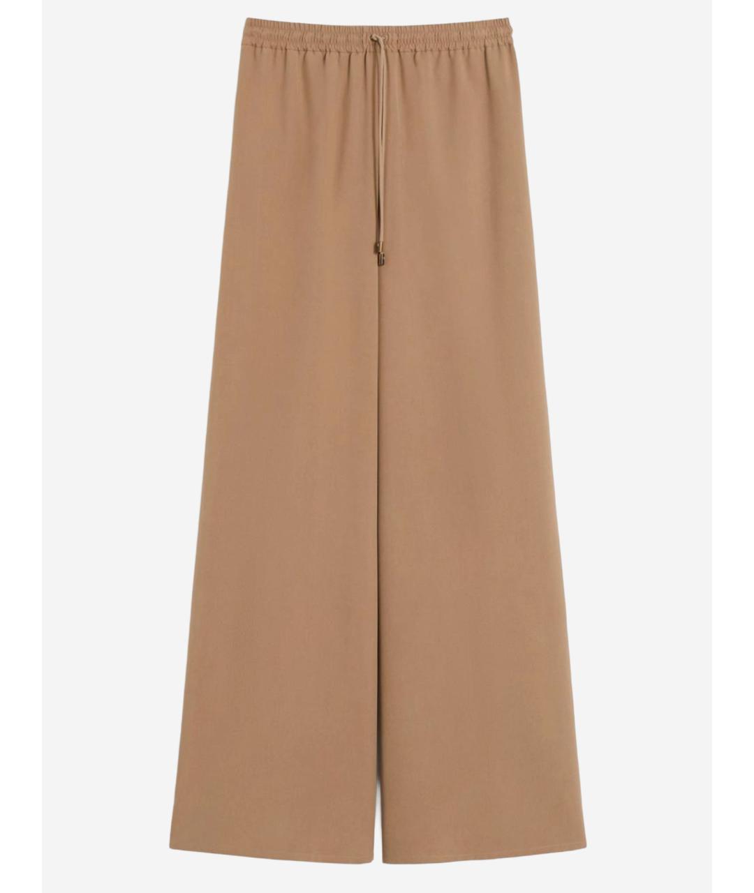 MAX MARA Коричневые шелковые брюки широкие, фото 4