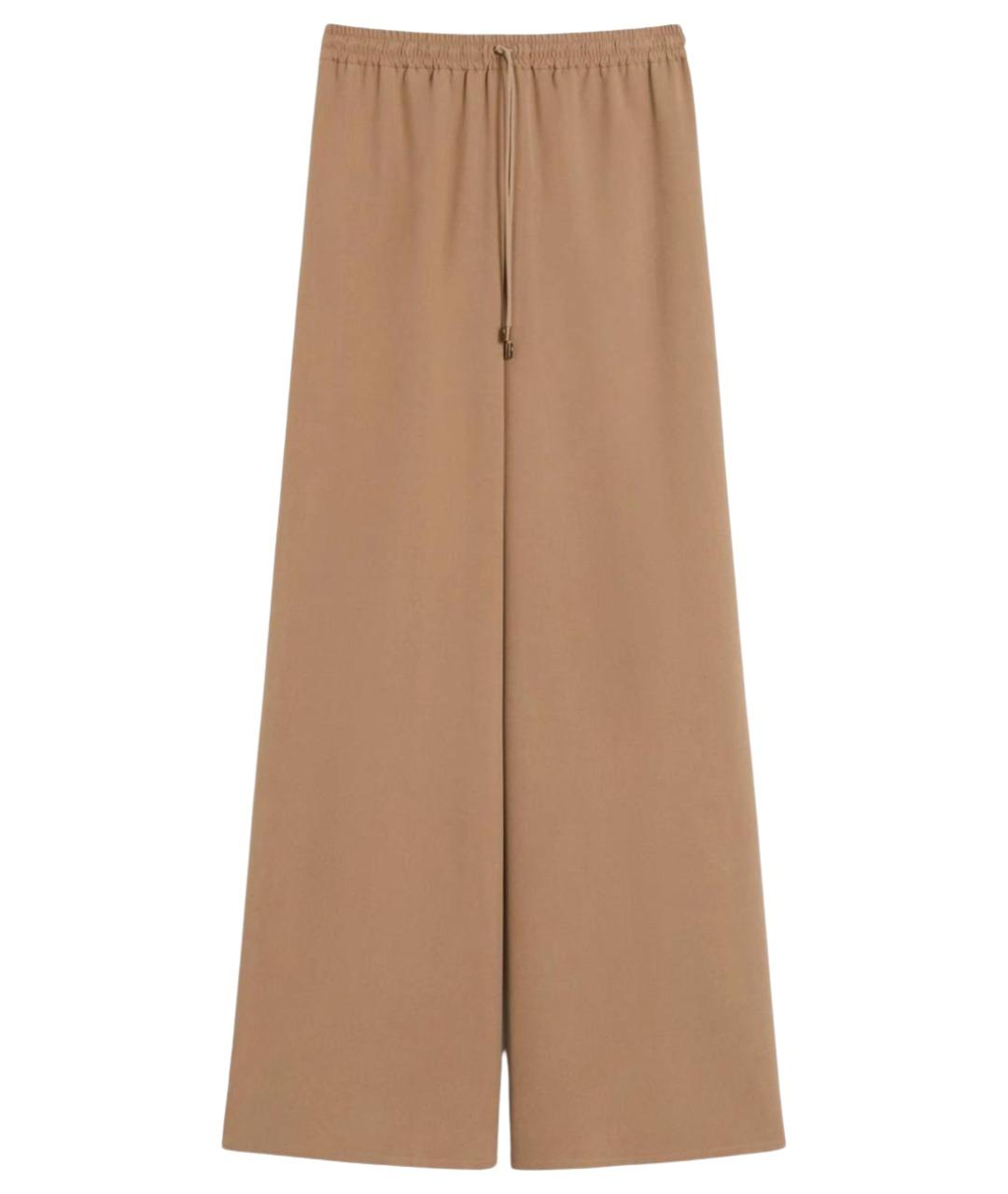 MAX MARA Коричневые шелковые брюки широкие, фото 1