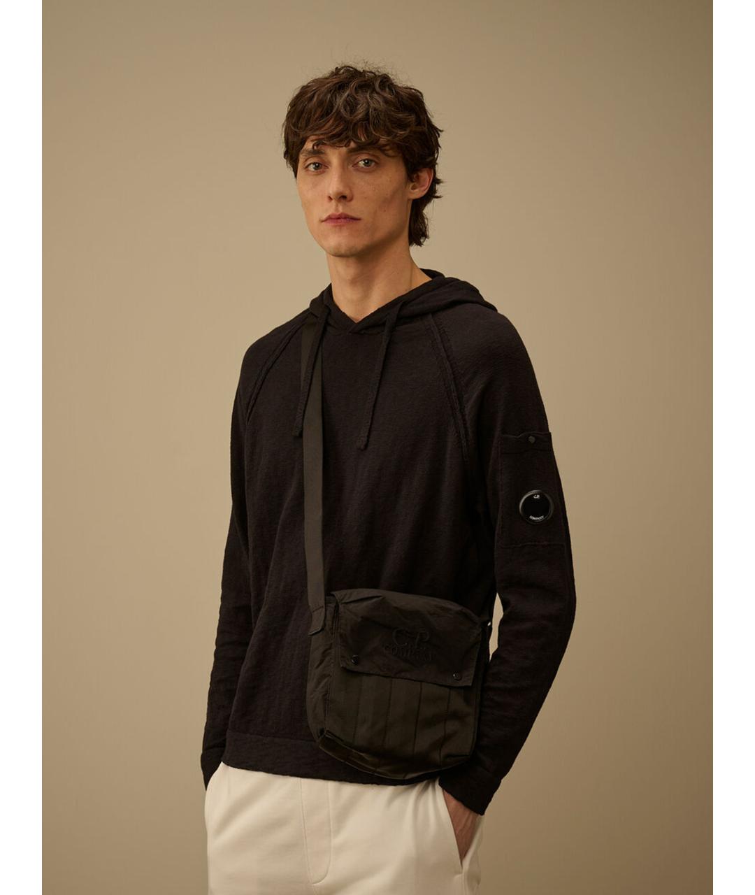 CP COMPANY Черная тканевая сумка на плечо, фото 2
