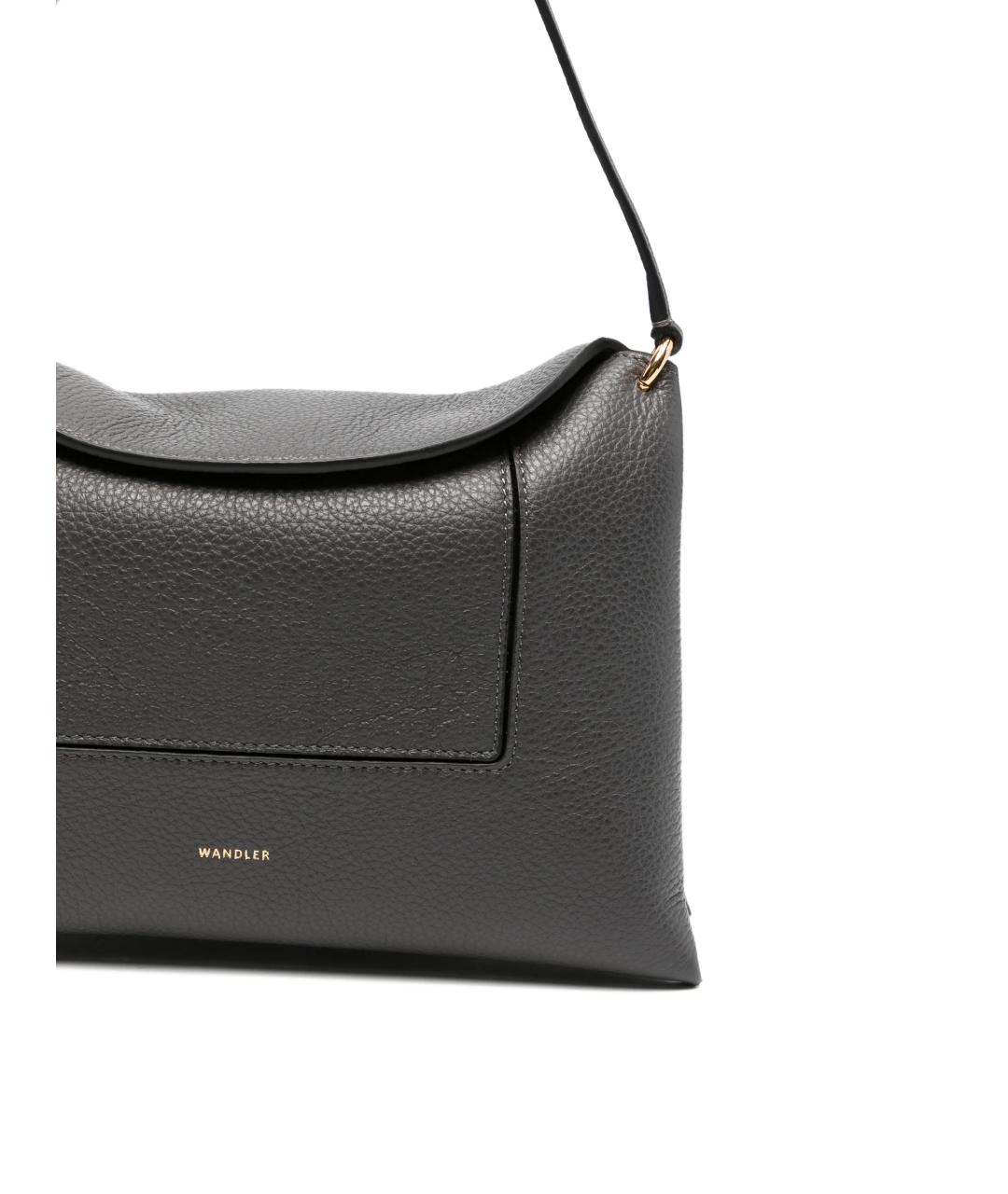 WANDLER Серая кожаная сумка через плечо, фото 4