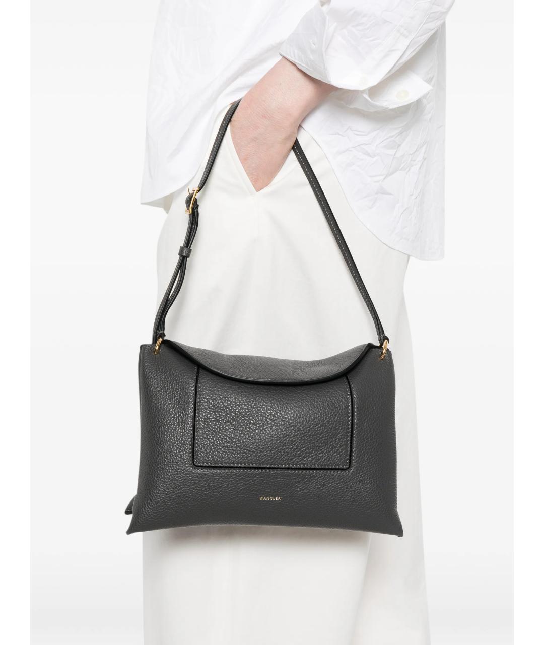 WANDLER Серая кожаная сумка через плечо, фото 2