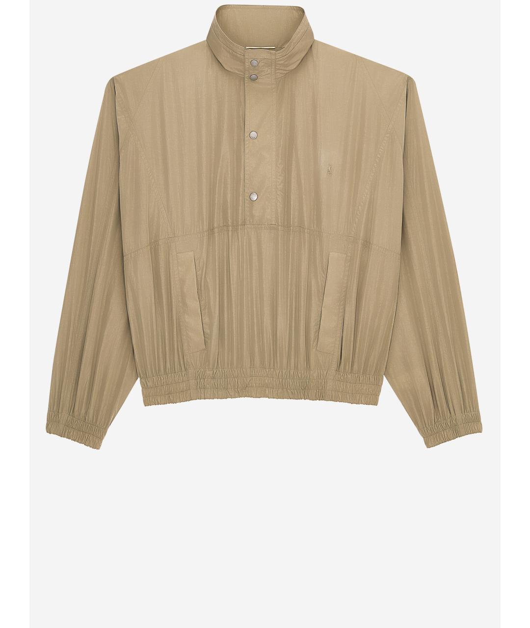 SAINT LAURENT Бежевая полиэстеровая куртка, фото 4