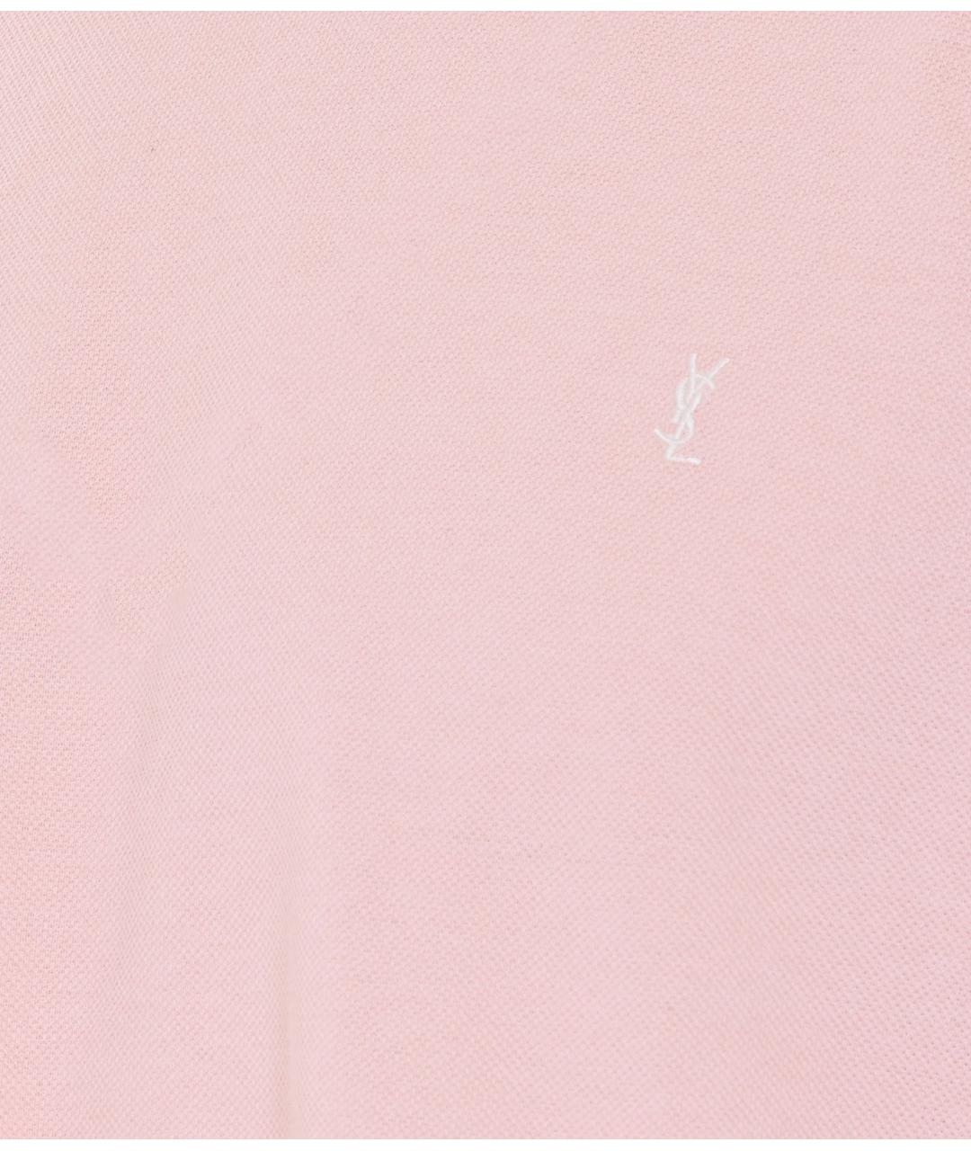 SAINT LAURENT Розовая хлопковая футболка, фото 3