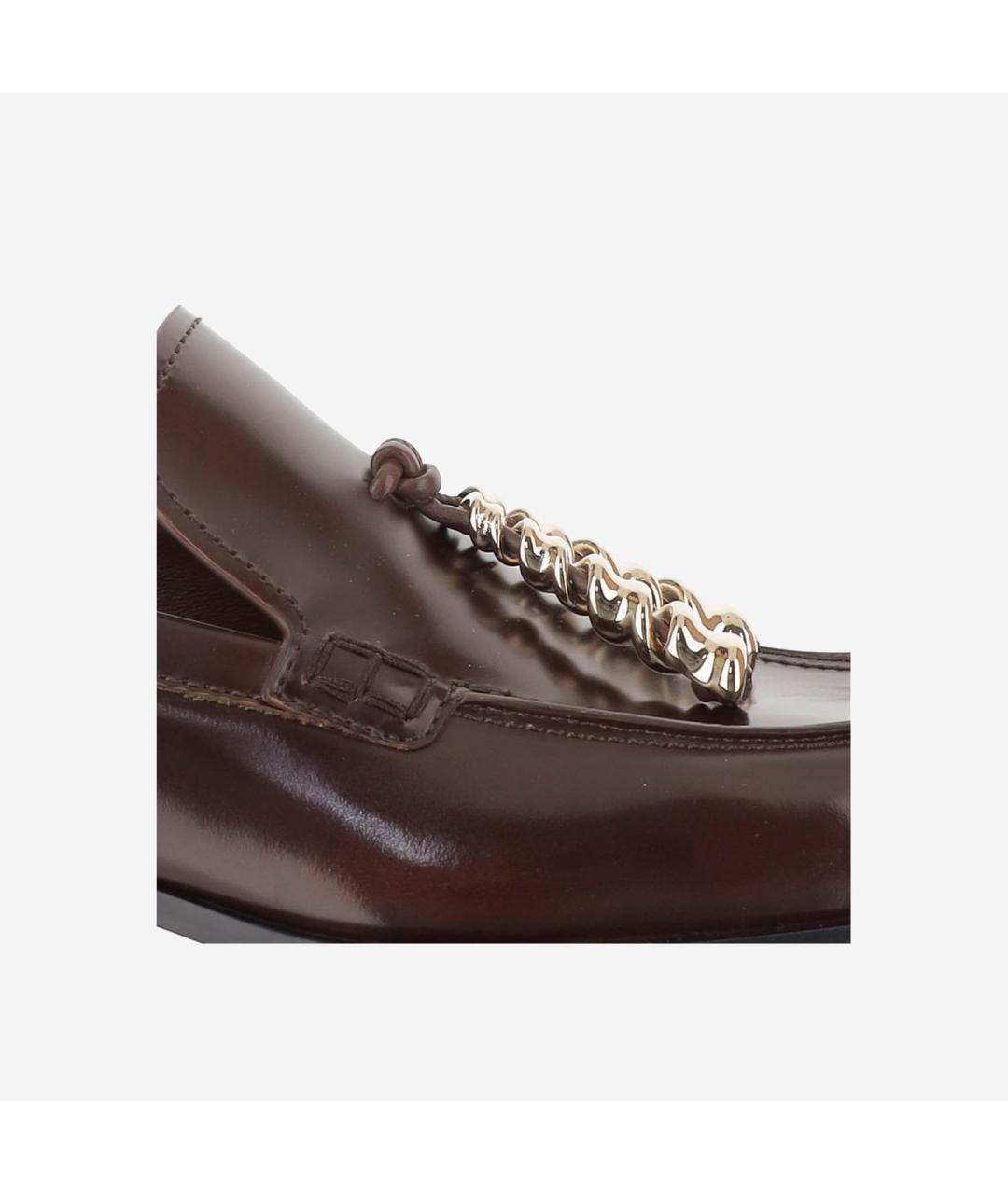 LOEWE Коричневые кожаные лоферы, фото 5