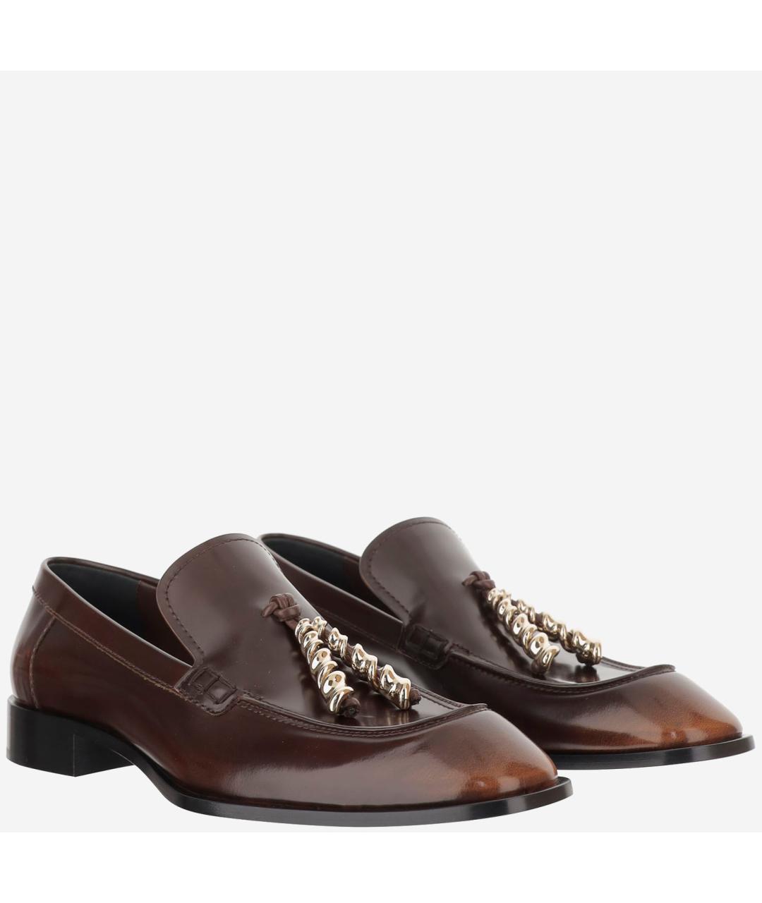 LOEWE Коричневые кожаные лоферы, фото 3
