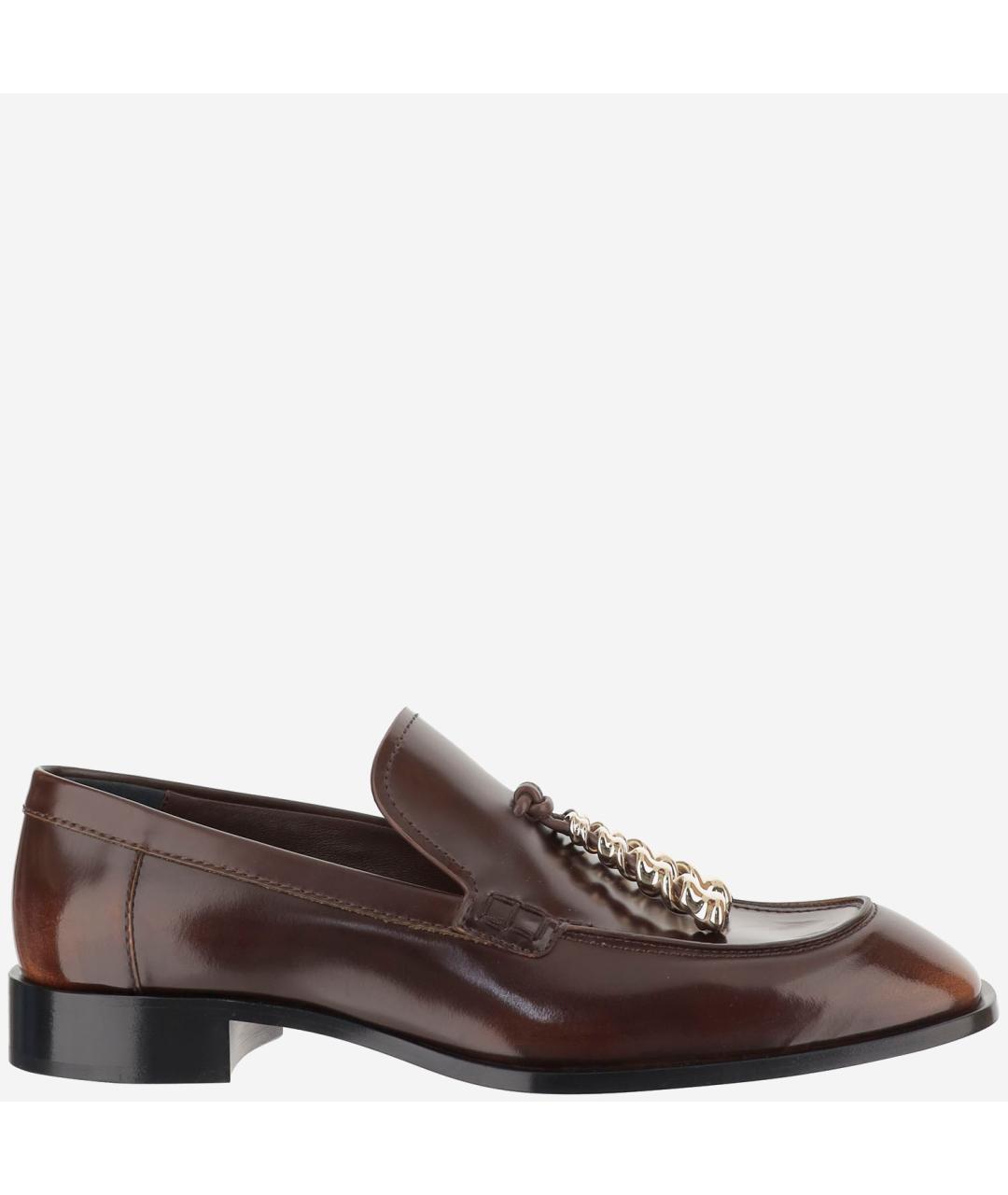 LOEWE Коричневые кожаные лоферы, фото 6