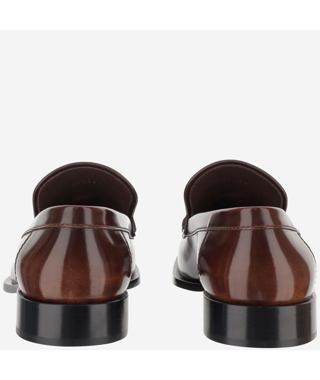 LOEWE Коричневые кожаные лоферы, фото 4