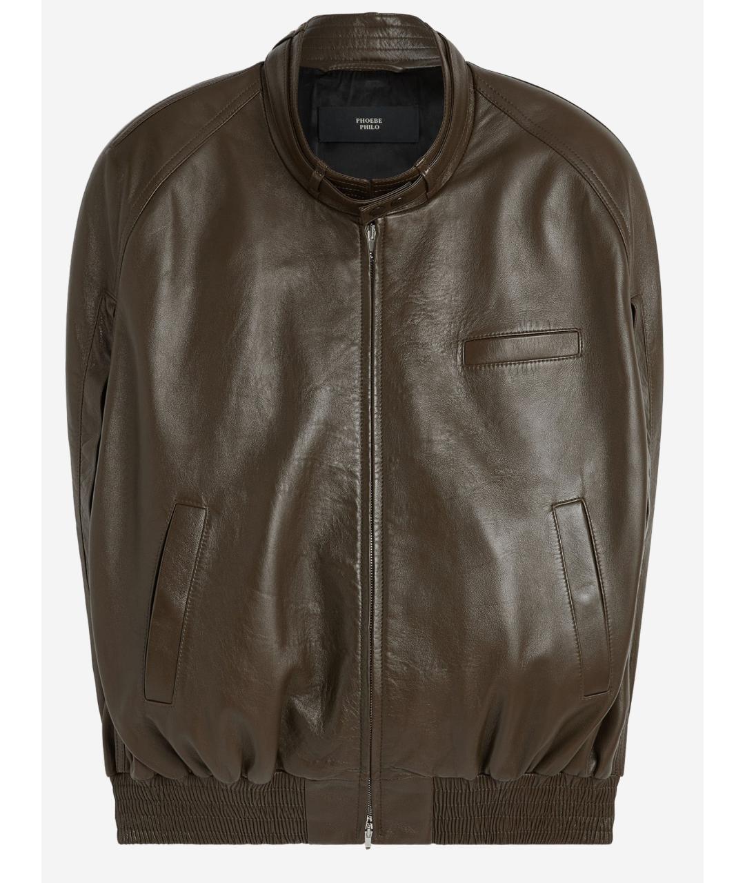 PHOEBE PHILO Зеленый кожаный жилет, фото 4