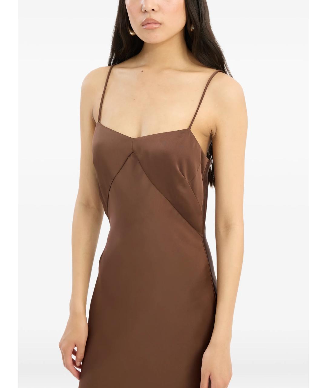 ROTATE Коричневое коктейльное платье, фото 3