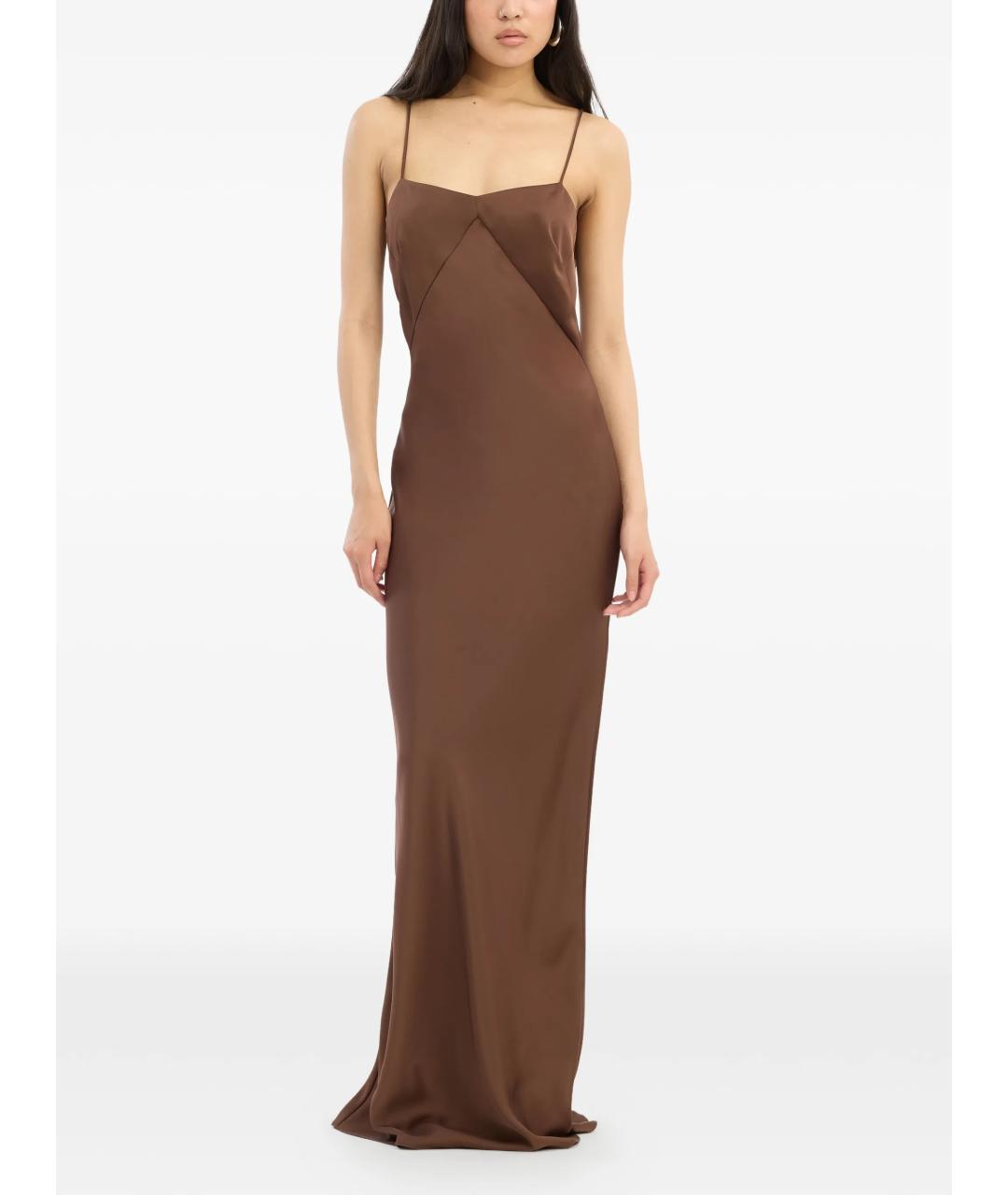 ROTATE Коричневое коктейльное платье, фото 2