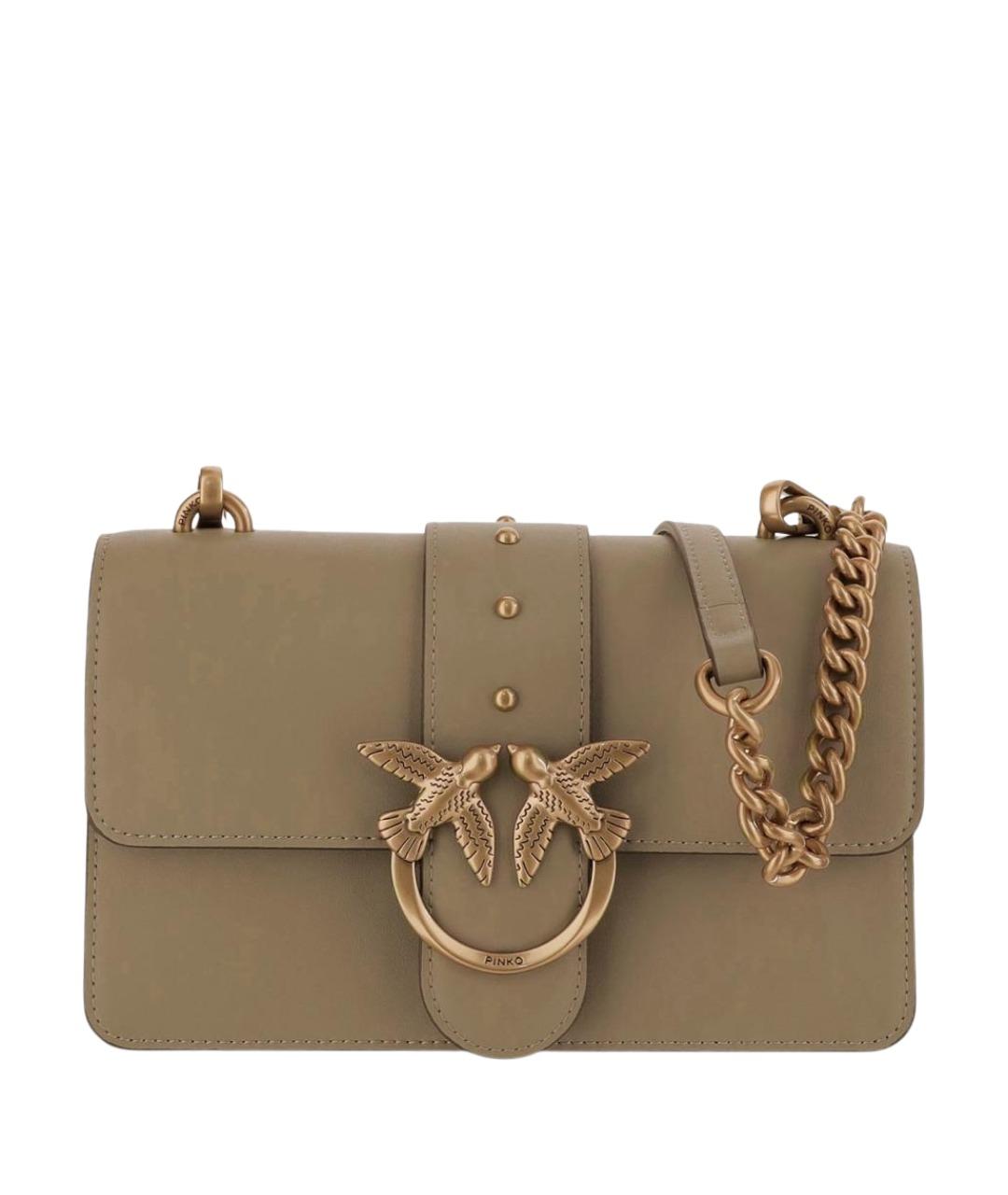 PINKO Зеленая кожаная сумка через плечо, фото 1