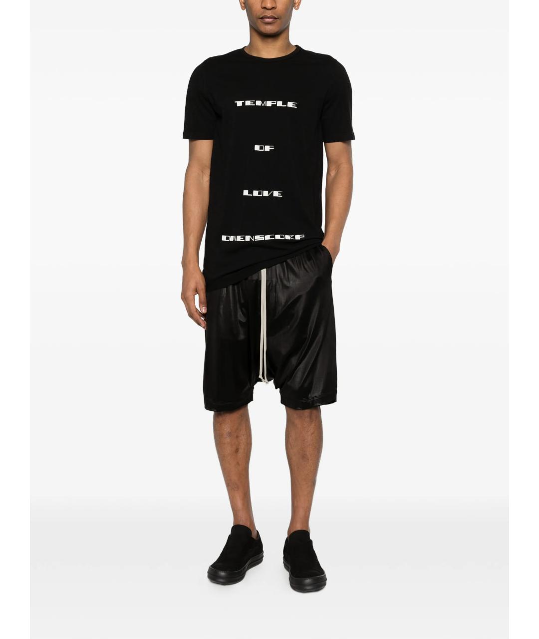 RICK OWENS DRKSHDW Черная хлопковая футболка, фото 2