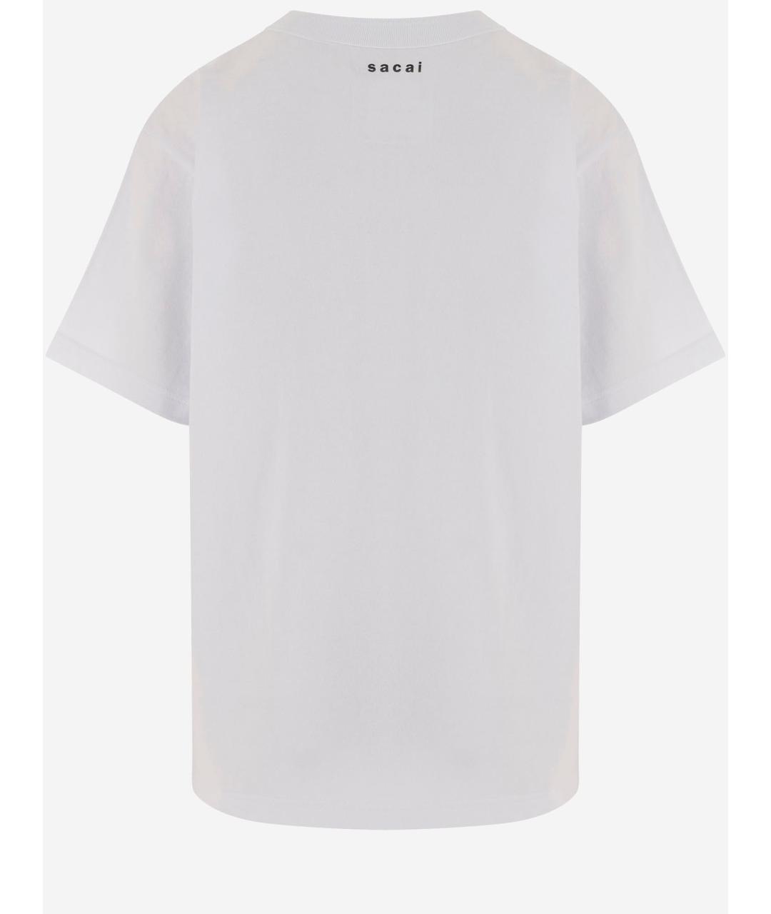 SACAI Белая хлопковая футболка, фото 2