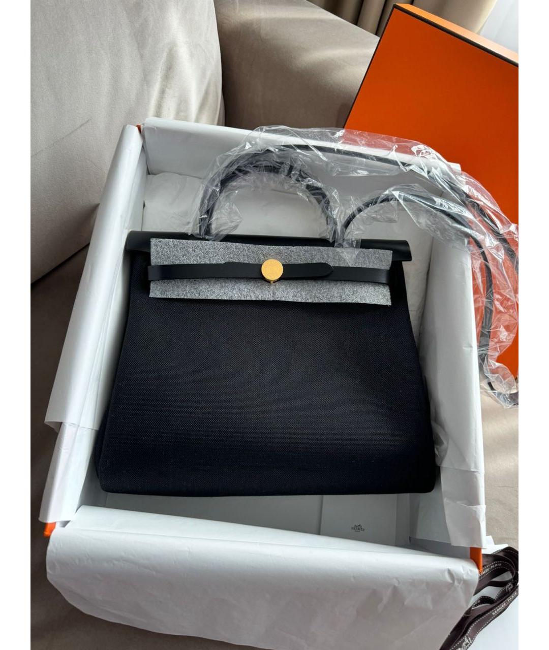 HERMES Черная тканевая сумка через плечо, фото 6