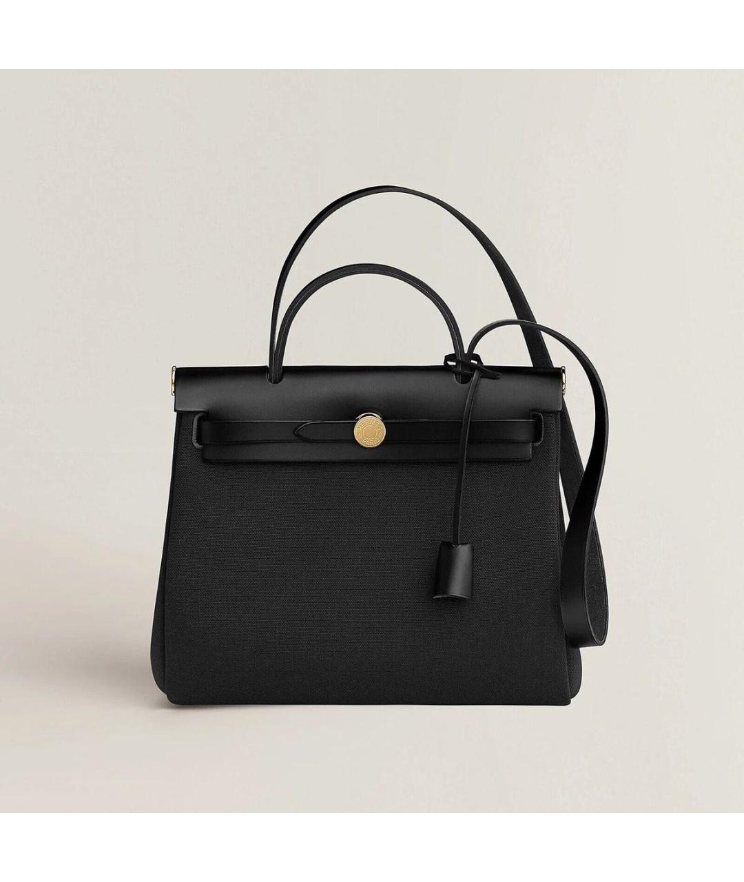 HERMES Черная тканевая сумка через плечо, фото 7