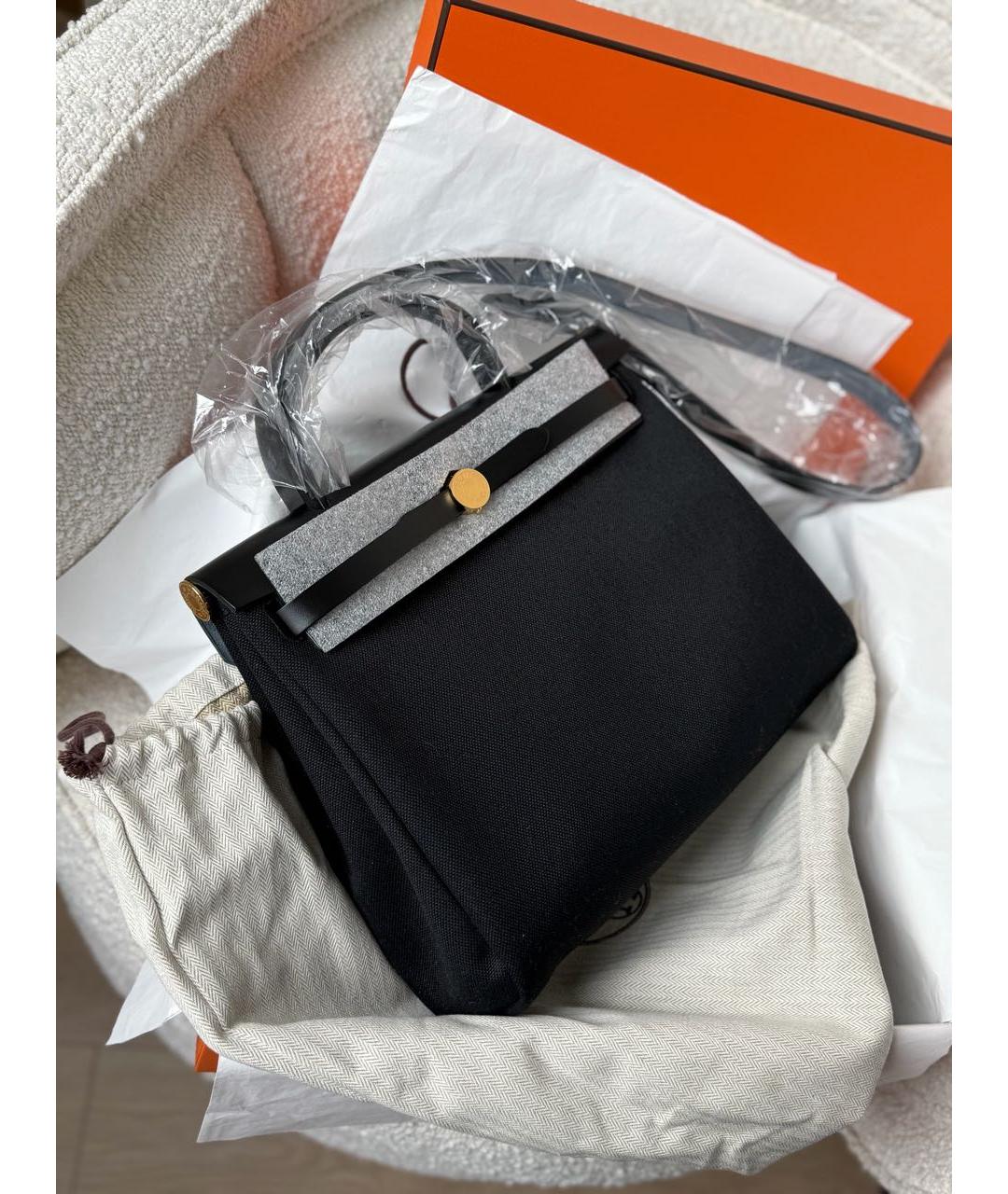 HERMES Черная тканевая сумка через плечо, фото 3