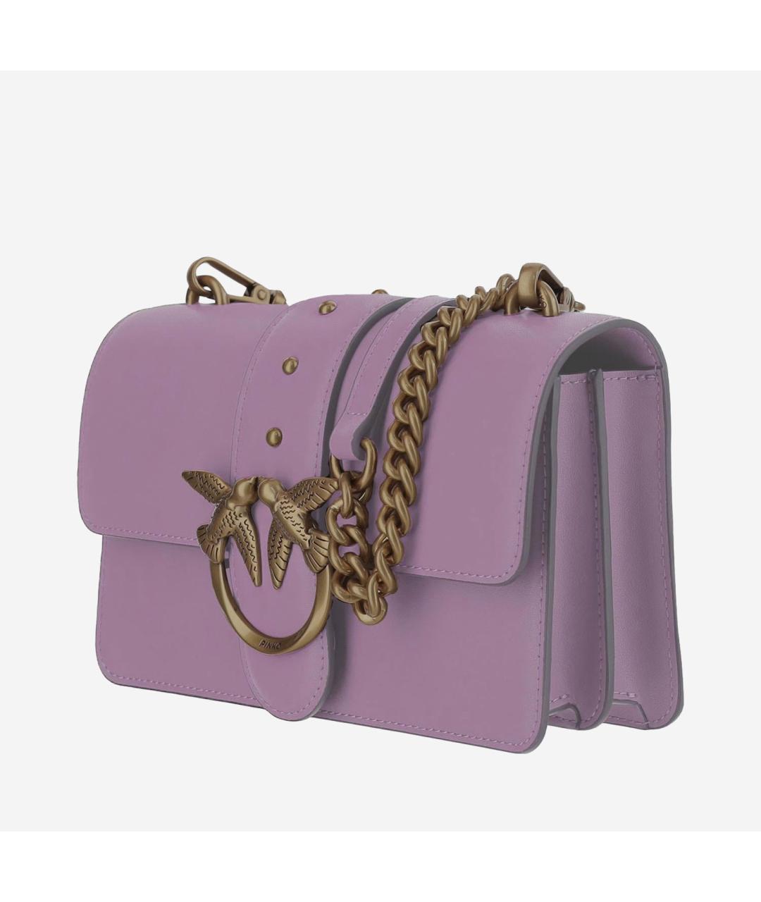 PINKO Фиолетовая кожаная сумка через плечо, фото 2