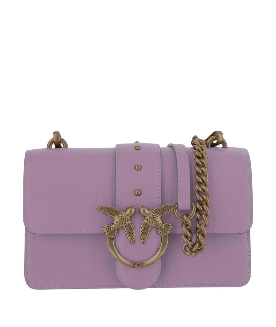 PINKO Фиолетовая кожаная сумка через плечо, фото 1