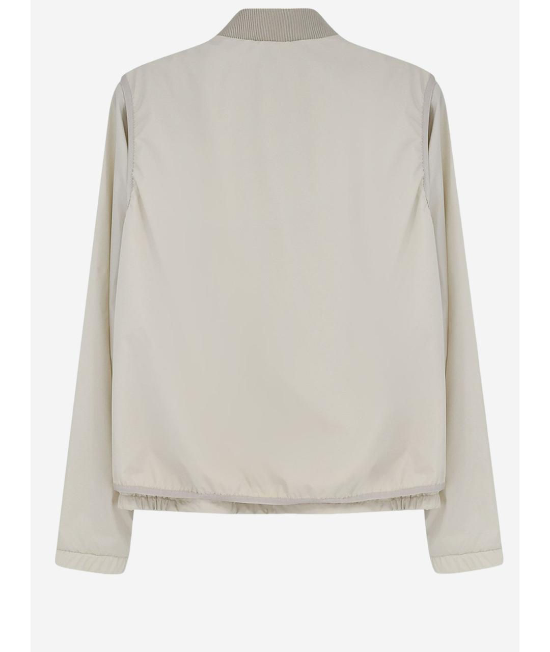 MONCLER Белая полиэстеровая куртка, фото 3