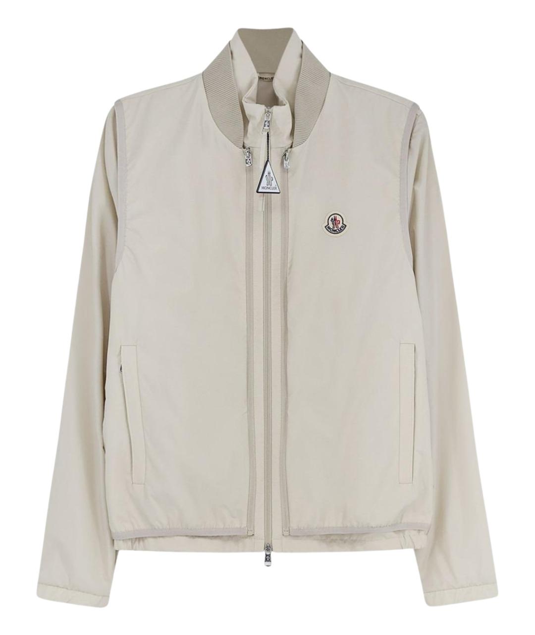 MONCLER Белая полиэстеровая куртка, фото 1