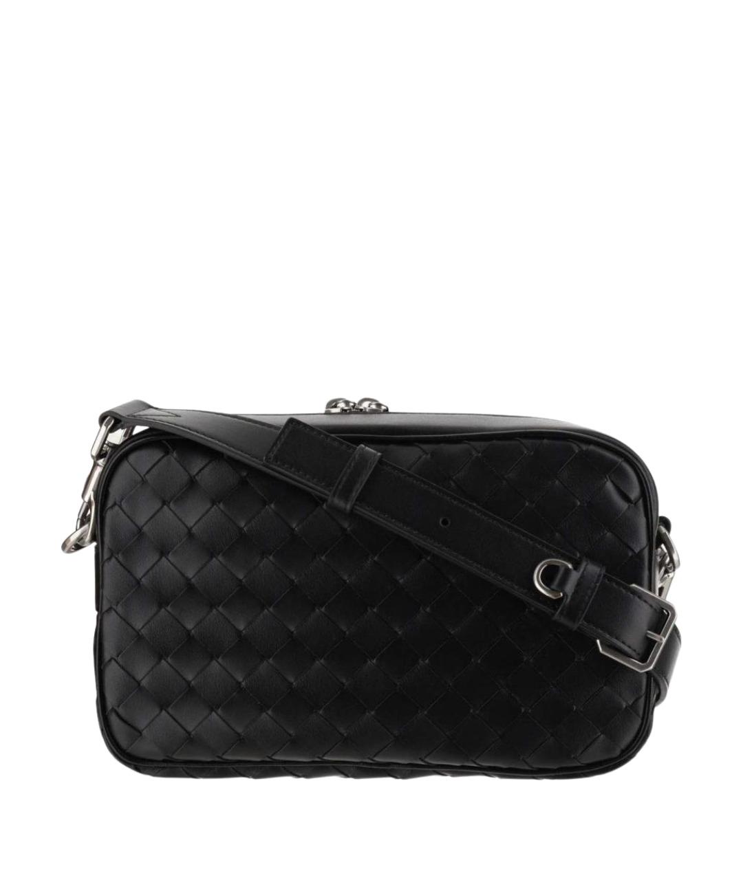 BOTTEGA VENETA Черная кожаная сумка на плечо, фото 1
