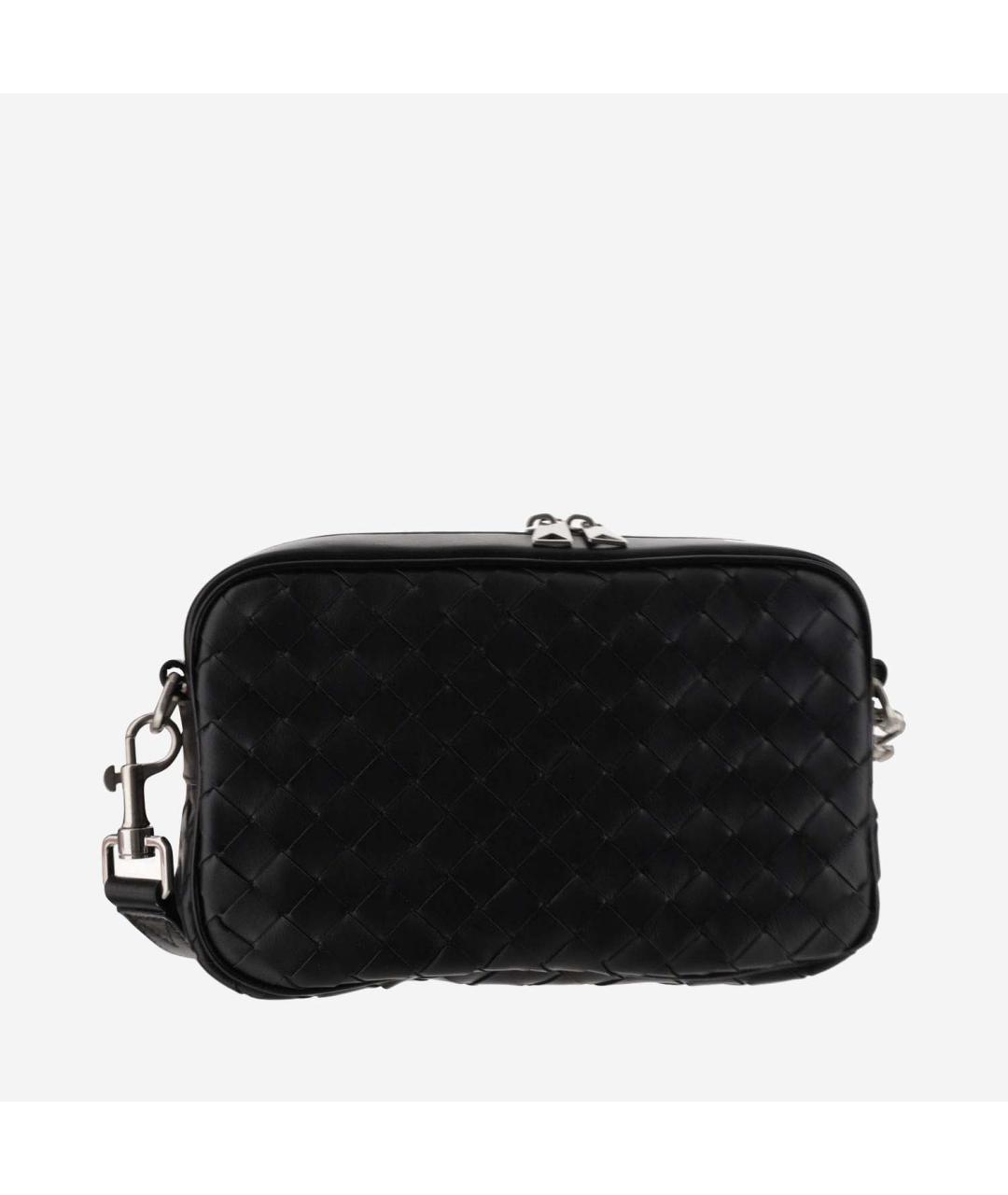 BOTTEGA VENETA Черная кожаная сумка на плечо, фото 3