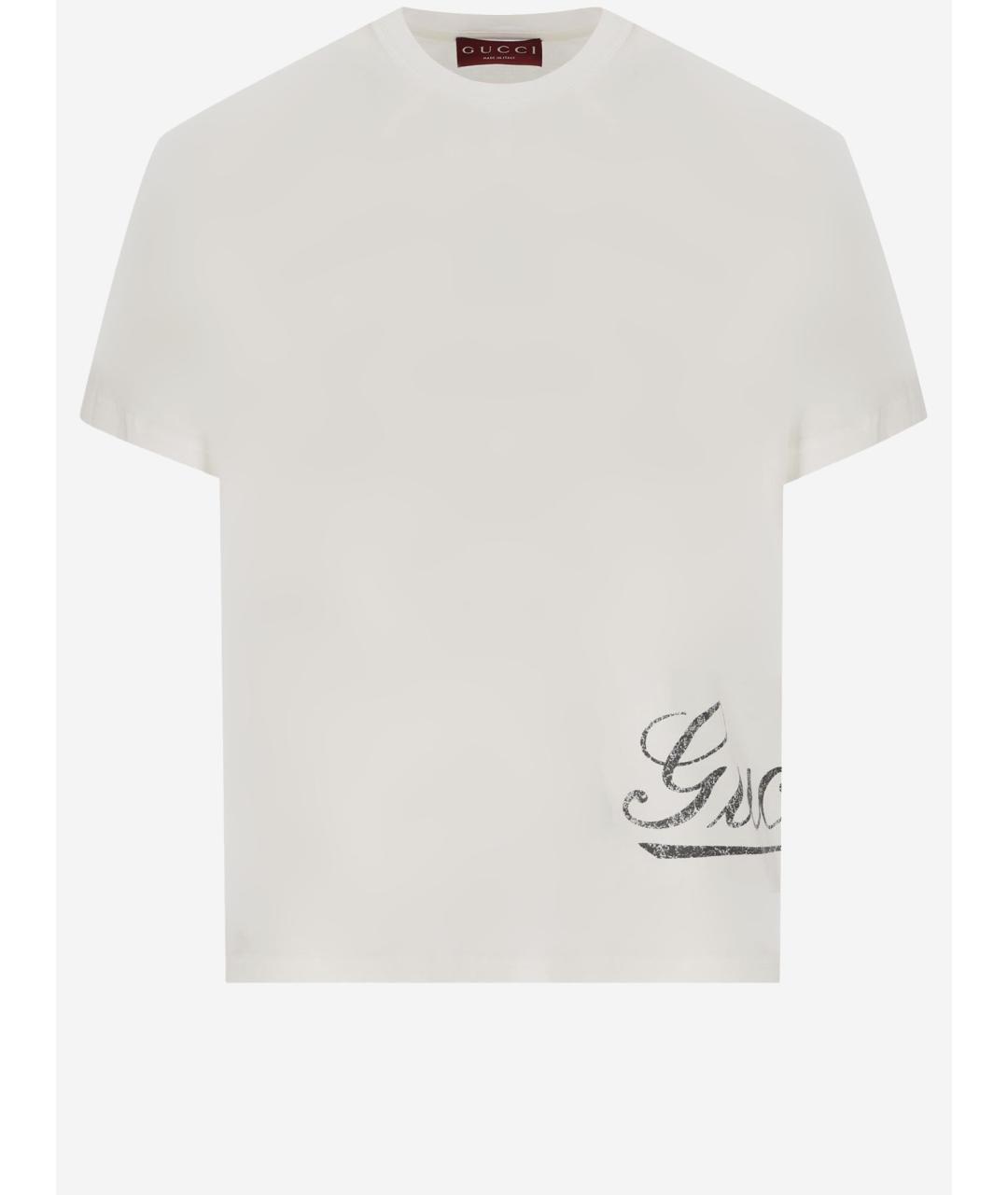 GUCCI Белая хлопковая футболка, фото 4