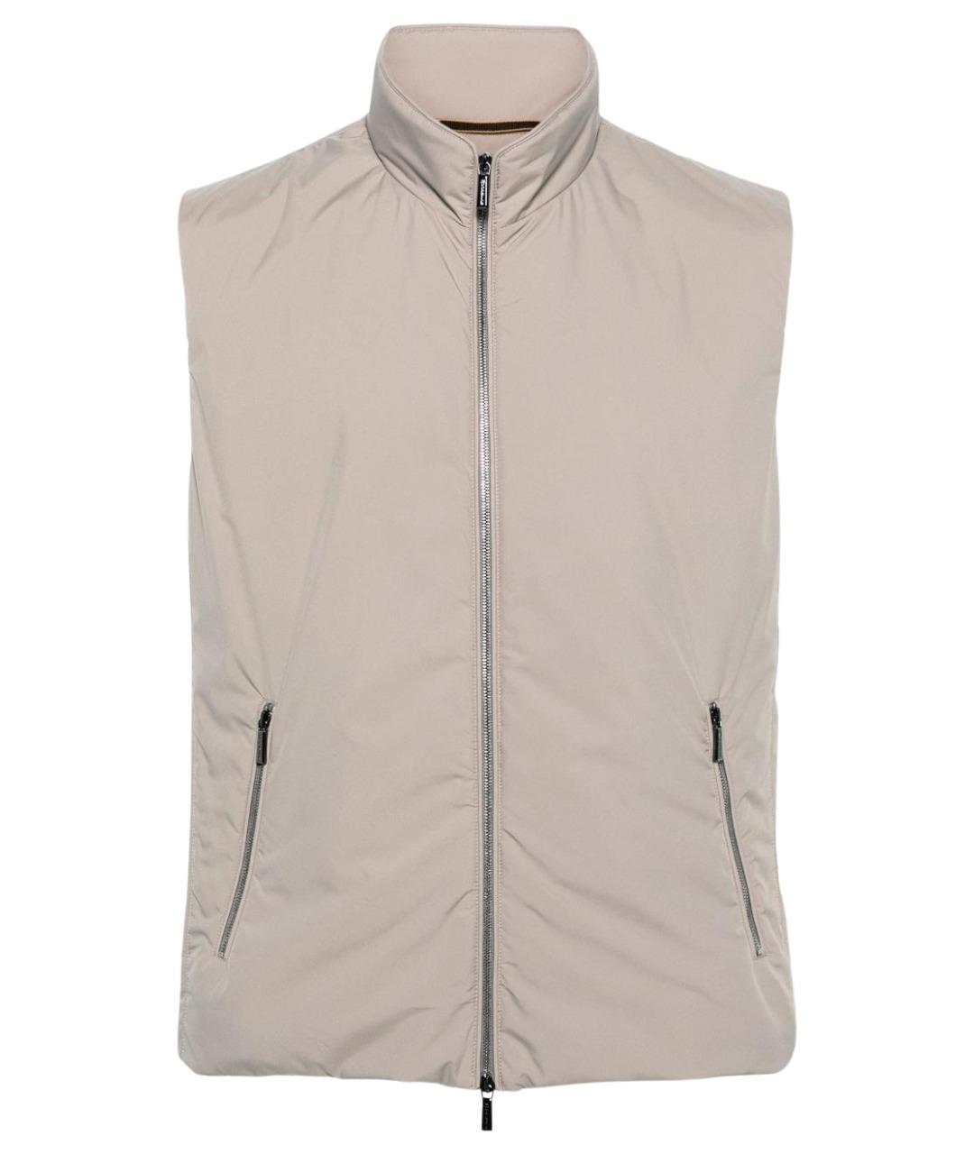 MOORER Бежевый полиэстеровый жилет, фото 1