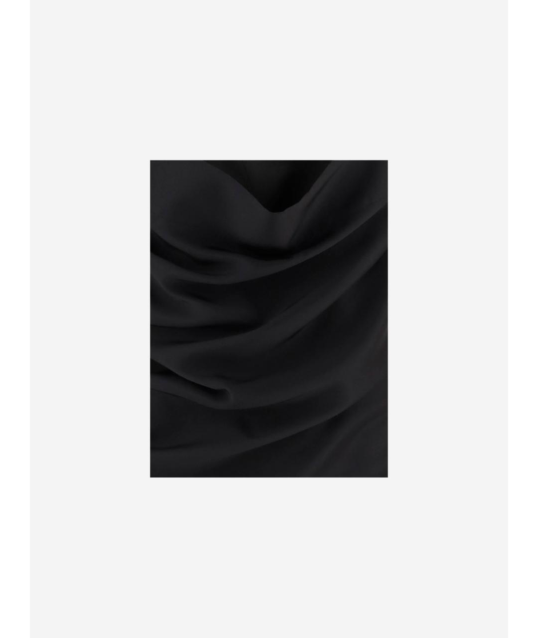 Carven Черное шелковое коктейльное платье, фото 3