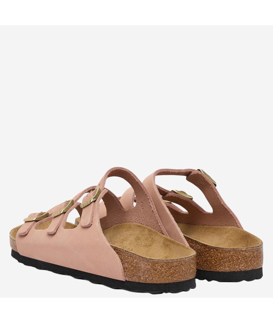 BIRKENSTOCK Розовые кожаные шлепанцы, фото 4