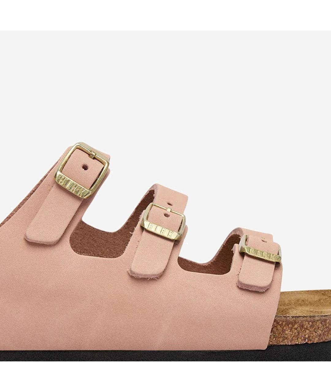 BIRKENSTOCK Розовые кожаные шлепанцы, фото 5