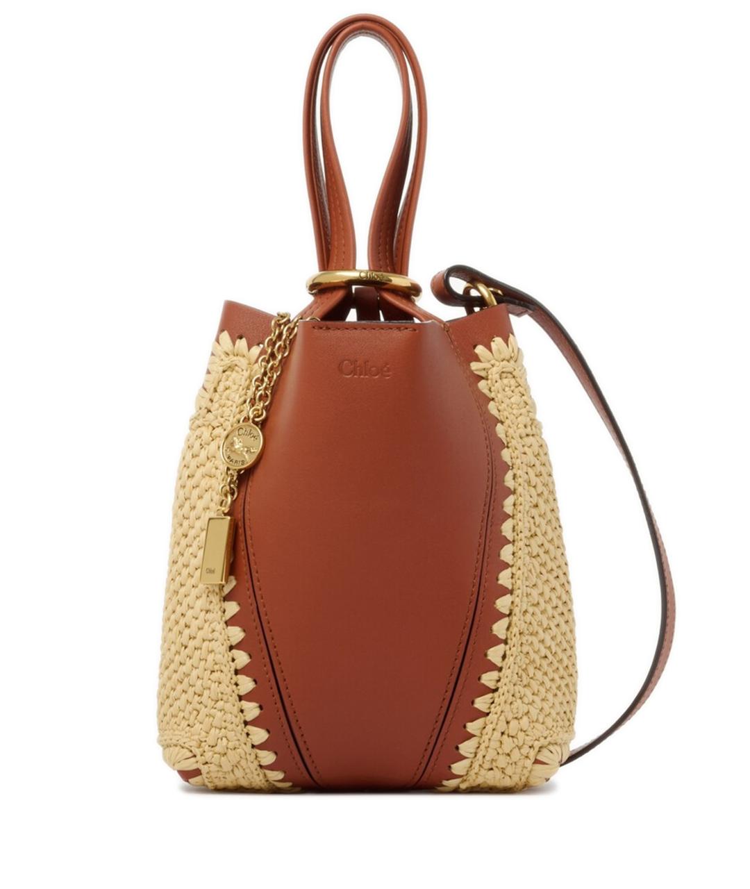 CHLOE Коричневая пелетеная сумка тоут, фото 1