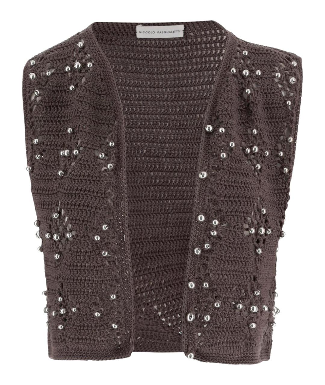 NICCOLO PASQUALETTI Коричневая хлопковая жилетка, фото 1