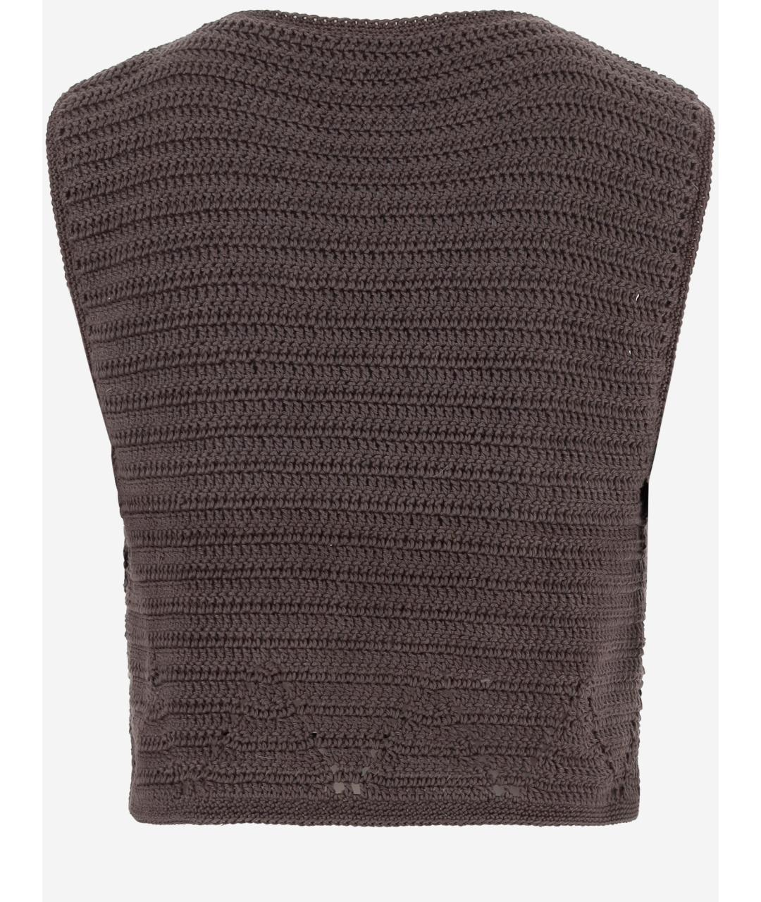 NICCOLO PASQUALETTI Коричневая хлопковая жилетка, фото 2