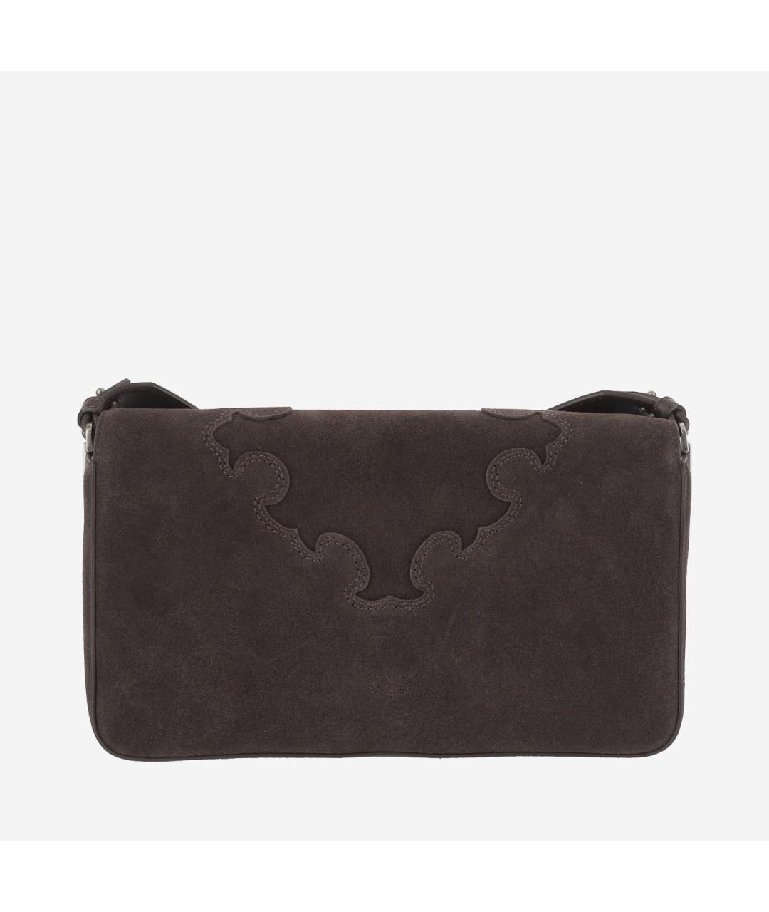 PINKO Коричневая замшевая сумка через плечо, фото 3