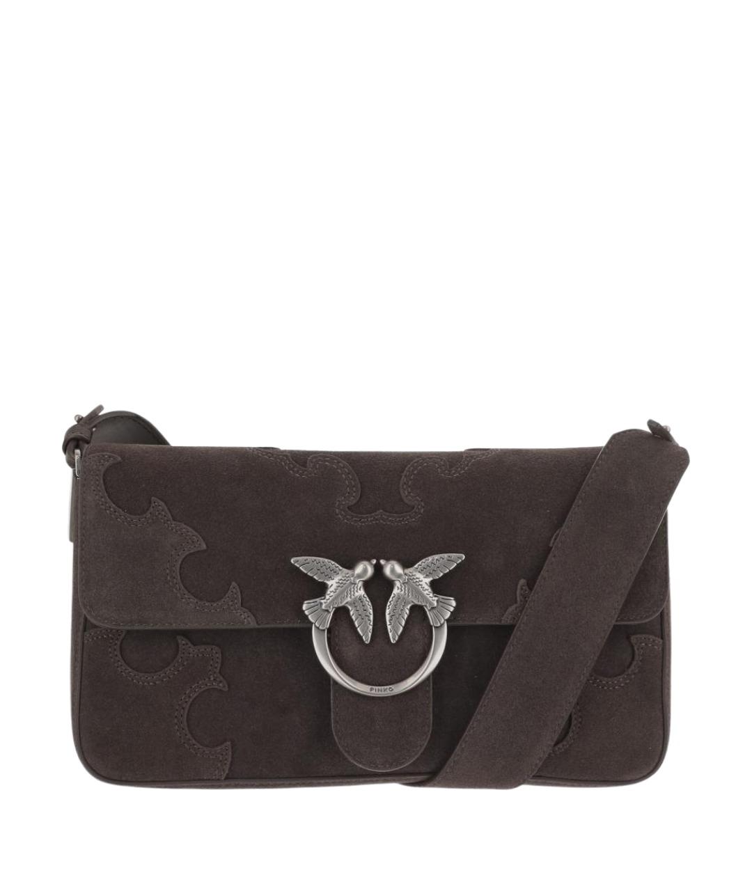 PINKO Коричневая замшевая сумка через плечо, фото 1