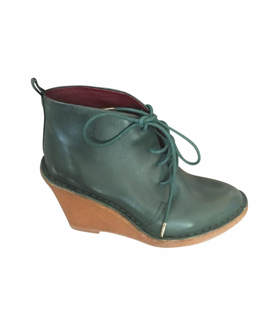 MARC BY MARC JACOBS Зеленые кожаные ботильоны, фото 1