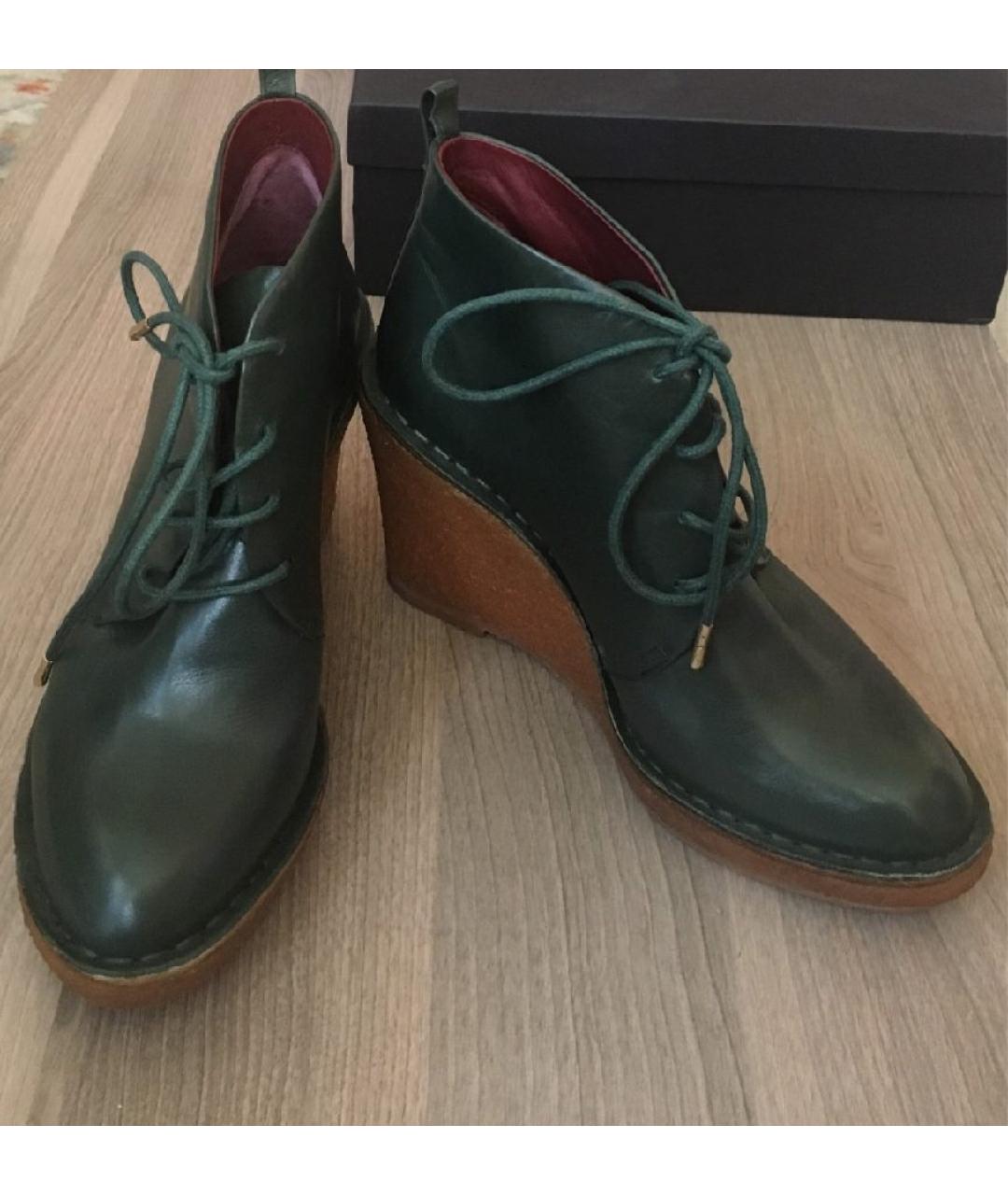 MARC BY MARC JACOBS Зеленые кожаные ботильоны, фото 2