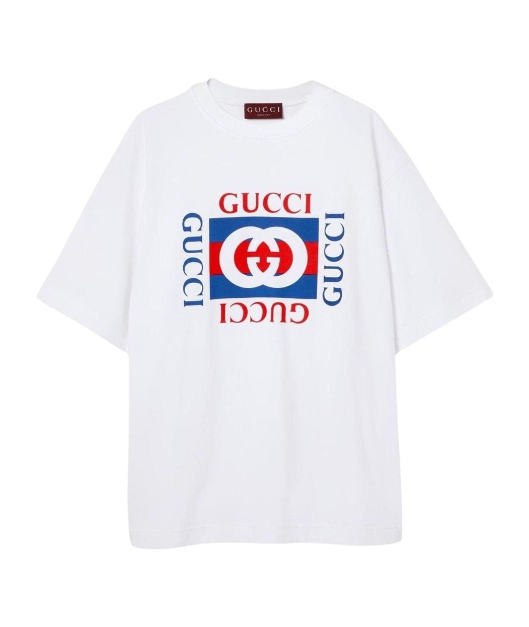 GUCCI Белая хлопковая футболка, фото 1